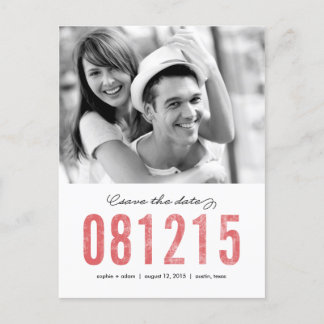 De Anúncio Cartão postal NUMBERS Save The Date