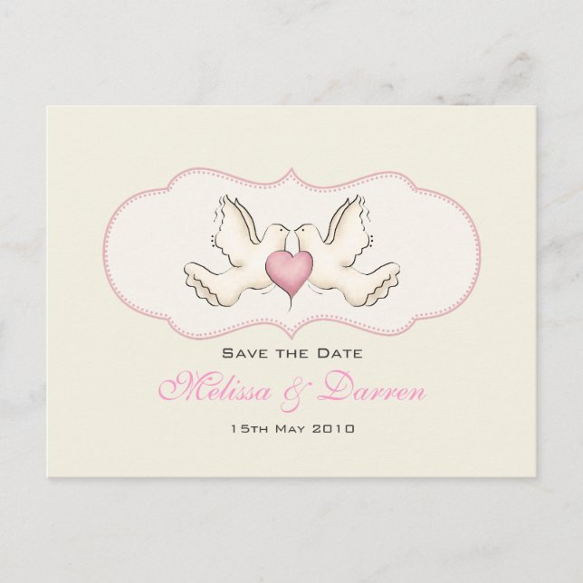 De Anúncio Cartão Postal Pombas do Amor (Frente)