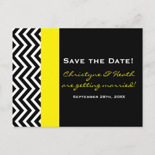 De Anúncio Cartão postal preto e amarelo Chevron moderno Salv