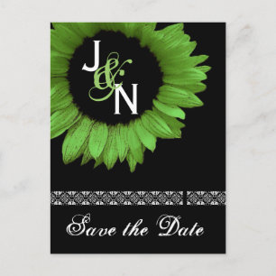 De Anúncio Cartão Postal Salve a Data - Girassol Verde Lima