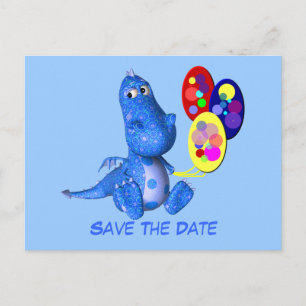 De Anúncio Cartão Postal Save The Date Balões Azuis do Dragão