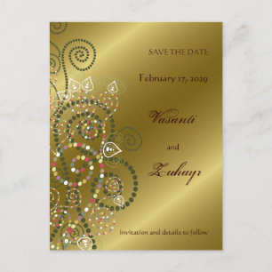 De Anúncio cartão postal Save The Date fatfatin Boho Espirais