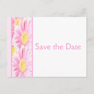 De Anúncio Cartão postal Save the Date floral rosa e branco