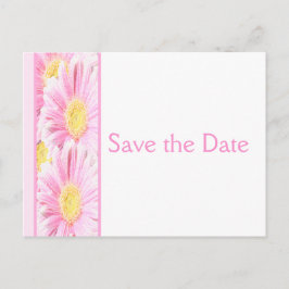 De Anúncio Cartão postal Save the Date floral rosa e branco