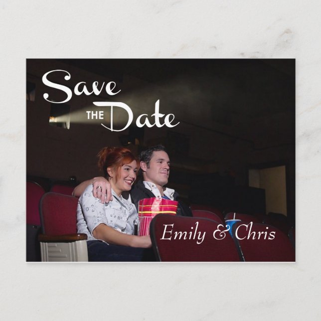 De Anúncio Cartão postal Save the Date Pretty Script (Frente)