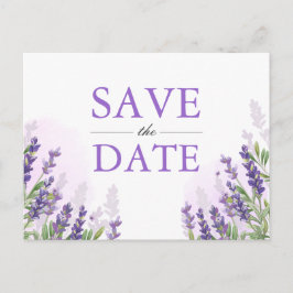 De Anúncio Lavanda Salve a data Cartão postal Roxo Elegante