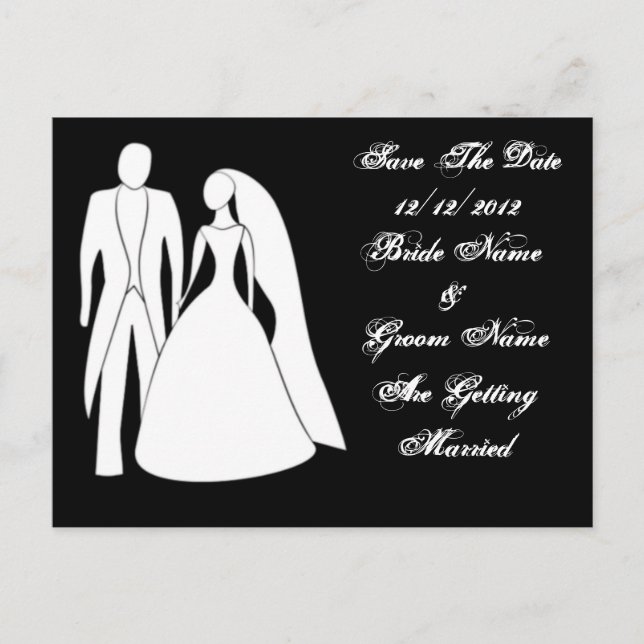 De Anúncio Salvar Cartão Postal da Data do Casamento (Frente)