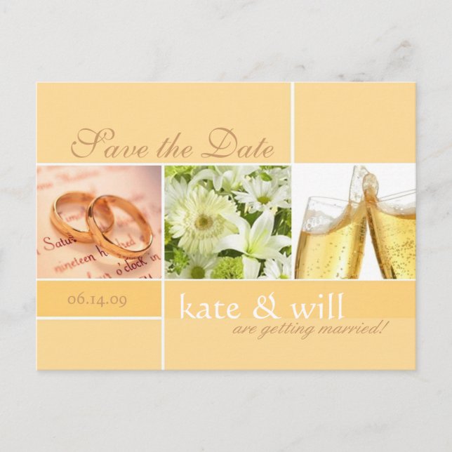 De Anúncio Salve a Data - Cartão Postal (Frente)