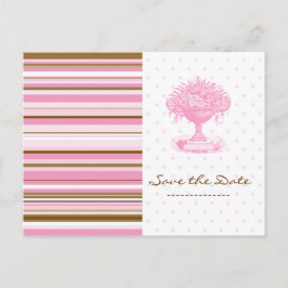 De Anúncio SALVE A DATA, Cartão Postal Pink & Brown Chic