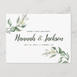 De Anúncio Salve A Data *Linda Greenery* Cartão Postal