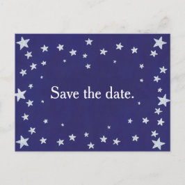 De Anúncio Silver Stars Navy Blue Salve a data Cartão postal