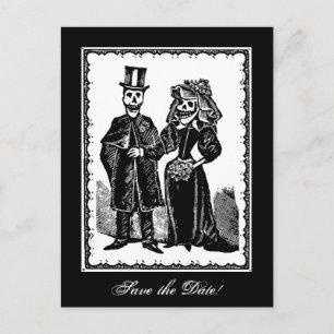 De Anúncio Skeleton Casal (Salvar a data) - Cartão postal