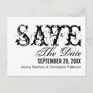 De Anúncio Tipografia Grunge Salve o Cartão Postal da Data, P