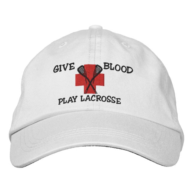 Dê ao sangue Boné bordado de Lacrosse (Frente)