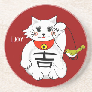 De Arenito Gato Sortudo Maneki Neko - Beckoning.. porta-copos