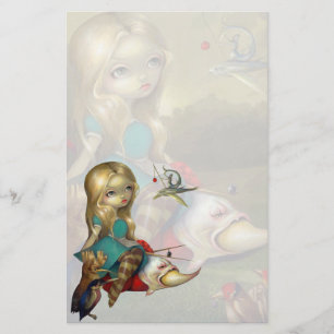 De "artigos de papelaria Alice e dos pássaros de