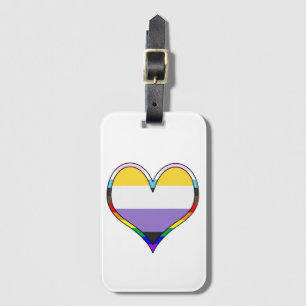 De Bagagem Etiqueta Enby Pride Heart LuBags