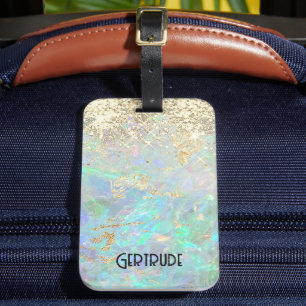 De Bagagem etiqueta falsa glitter gemstone opaco