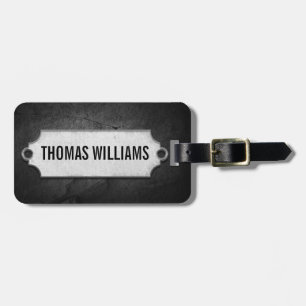 De Bagagem Etiqueta Metálica Em Black Slate Rock
