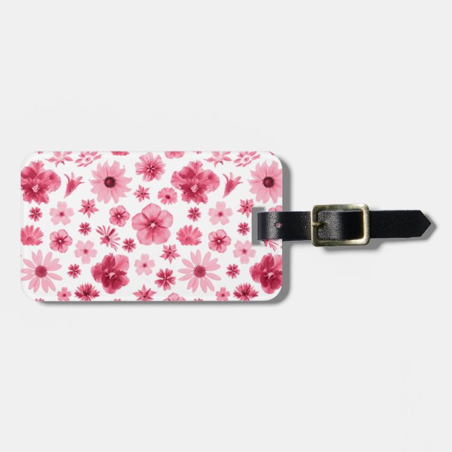 De Bagagem etiqueta para maleta flores (Frente Horizontal)