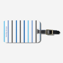 Etiqueta Personalizada Listras Azuis Estilo Modern