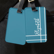 Etiqueta personalizada minimalista azul oceano par