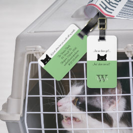 De Bagagem Gato Sneaky, onde estamos colocando a etiqueta do 