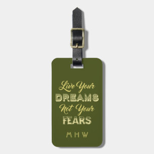 De Bagagem Live Your Dreams: texto personalizado e etiqueta d