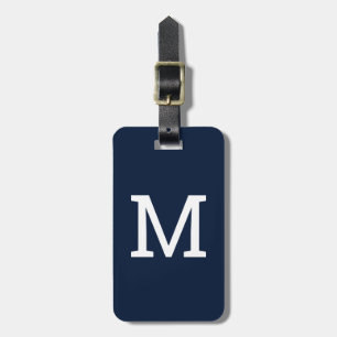 De Bagagem Marinho Azul Clássico Monograma Etiqueta inicial d