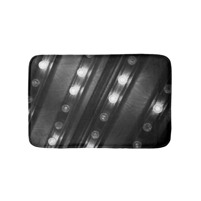 De Banheiro Luzes brancas e pretas brilham tapete (frente)