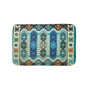 De Banheiro Oriental turco tapete azul verde azul