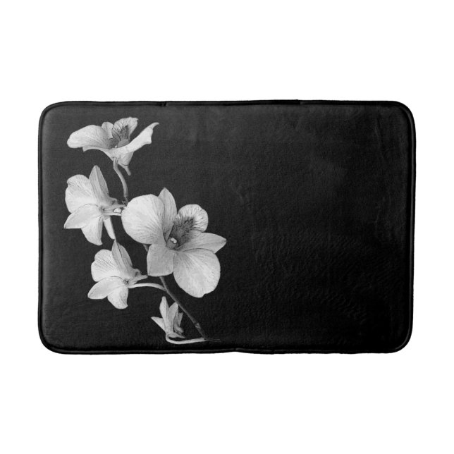 De Banheiro Orquídea branca sobre a tapete preta II (Frente)