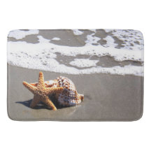 Seashells, praia, oceano, banho, tapete Home ou