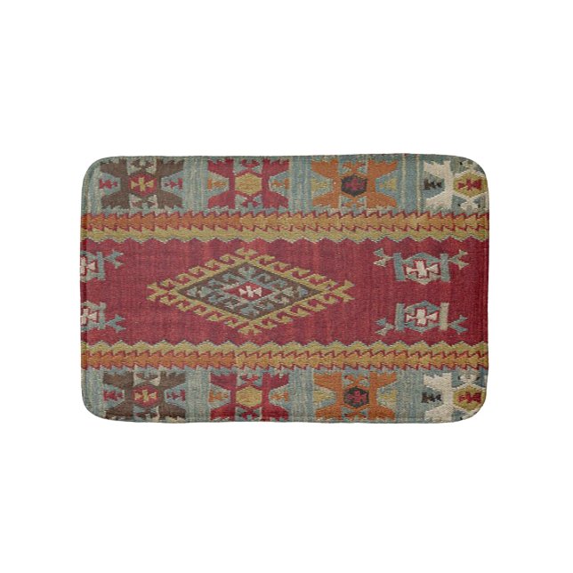 De Banheiro Tapete Antigo Kilim Turco (frente)