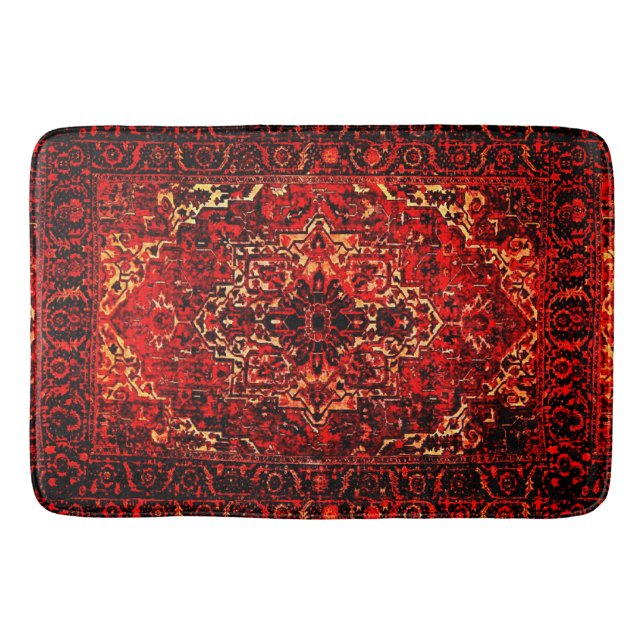 De Banheiro tapete oriental - design ousado em cores quentes (Frente)