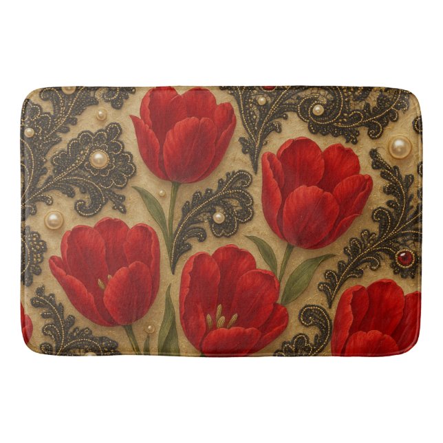 De Banheiro TAPETE Tulipas e Renda  DESIGN  (Frente)