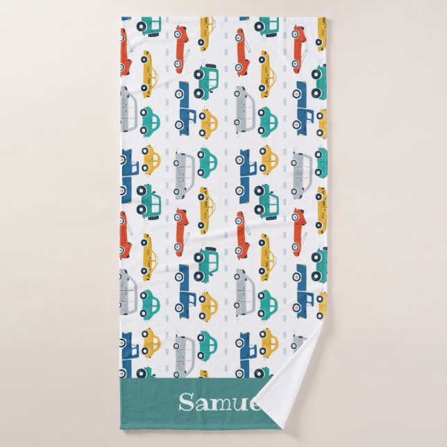 De Banho Carroçaria Veículos Crianças Nome Toalha Personali (Toalha de Banho)