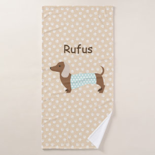 De Banho Rufus Personalizado Da Toalha Dachshund