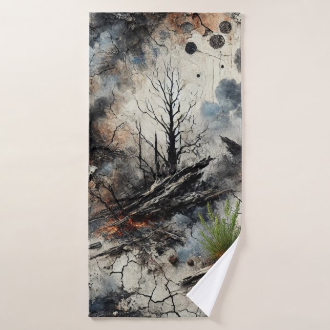 De Banho Toalha abstrato Burnt Forest Bath (Toalha de Banho)