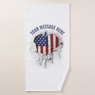 De Banho Toalha Bandeira Americana Destruída, Rasgada e To