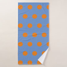 Toalha bolinhas (Denim Azul e Laranja)