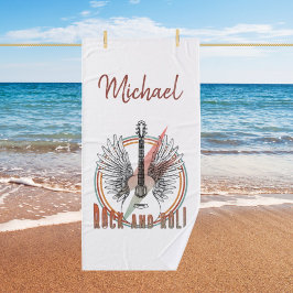 De Banho Toalha personalizada Rock and Roll, guitare