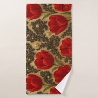 De Banho TOALHA Tulipas e Renda DESIGN