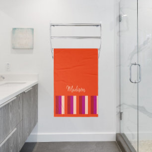 De Banho Vibrante Summer Stripes Bath Toalha - Vermelho lar