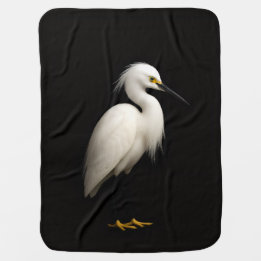 De Bebe Cobertor Preto 4 Luxo com Garça Branca