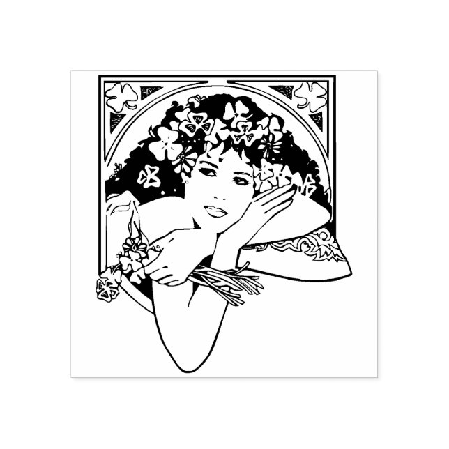 De Borracha Art Nouveau Estilo Carimbo (Impressão)