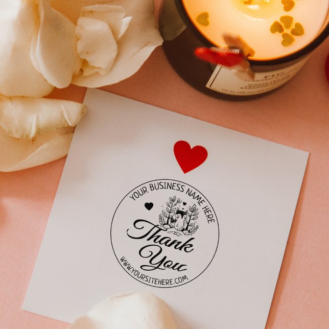 De Borracha Bela Fox Personalizada Negócio Obrigado Carimbo (Criador carregado)