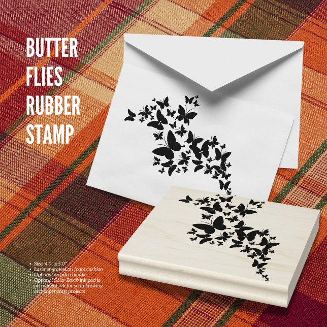 De Borracha Borboletas Carimbo (Butterflies Rubber Stamp)