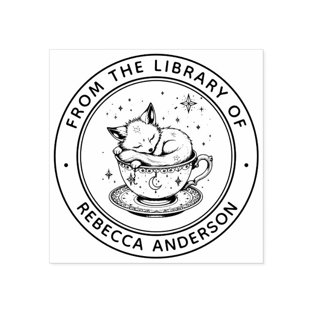 De Borracha Carimbo Do Livro Da Raposa Do Whimsso (Impressão)