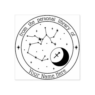 De Borracha Carimbo do Livro Zodiac Personalizado Sagitário